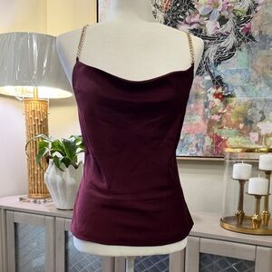 Rachel Zoe Top with Gold Chain Straps